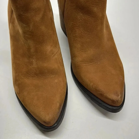 Steve Madden Pawel High Heel Suede Ankle Boots Boot Cognac Brown Women's Size 8 - Picture 8 of 11